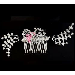 Accesoriu elegant pentru decor par AP027 Argintiu cu cristale